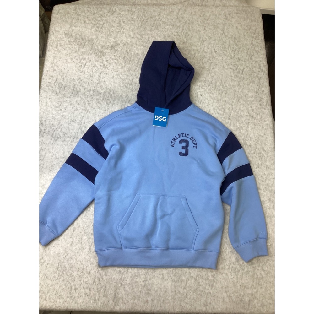 DSG Boys Classic Fleece Pieced Hoodie Academy Blue Campus Navy Size M NWT